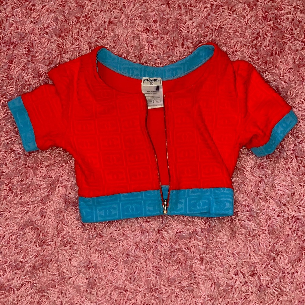 Orange & Blue Authentic Vintage Chanel summer top